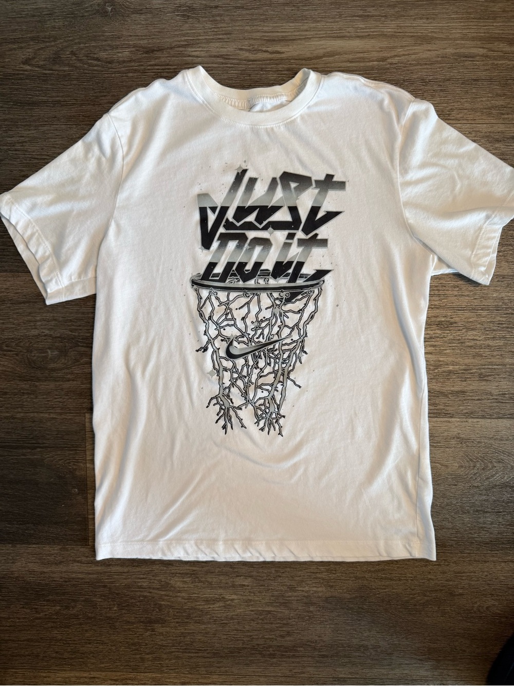 Nike White Men's 'Just Do It' Basketball Graphic Tee